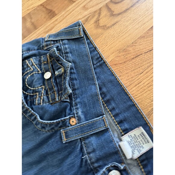 True Religion Mens Boot Cut Jeans 40 X 32 Flap Pockets Medium Wash Made In USA - Picture 3 of 8